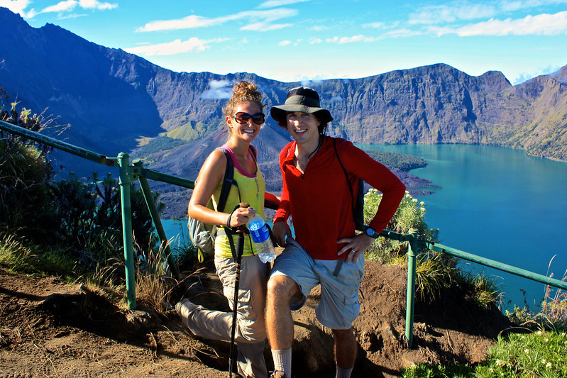 exhausted and excited to make it to the top. so lucky that the crater wasn't clouded over exhausted and excited to make it to the top. so lucky that the crater wasn't clouded over