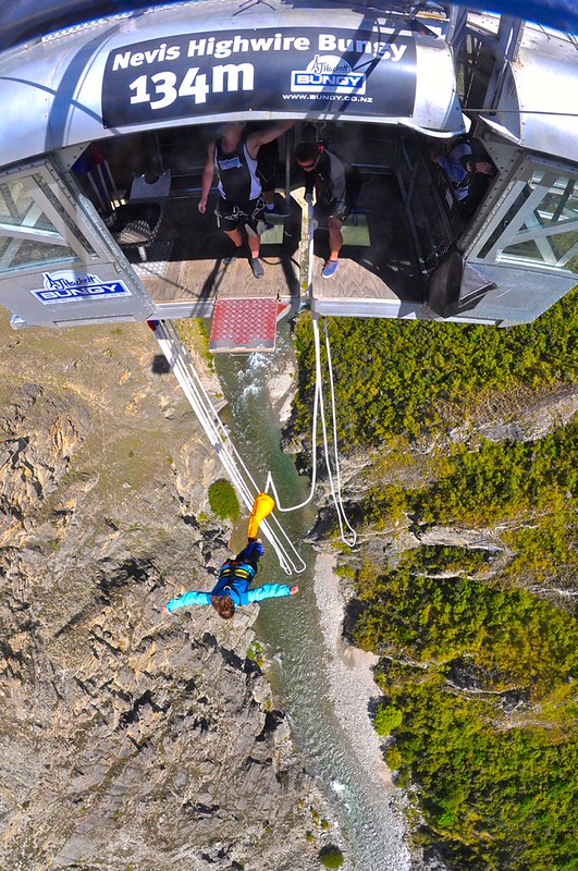 Lina doing the Nevis Bungy jump Lina doing the Nevis Bungy jump