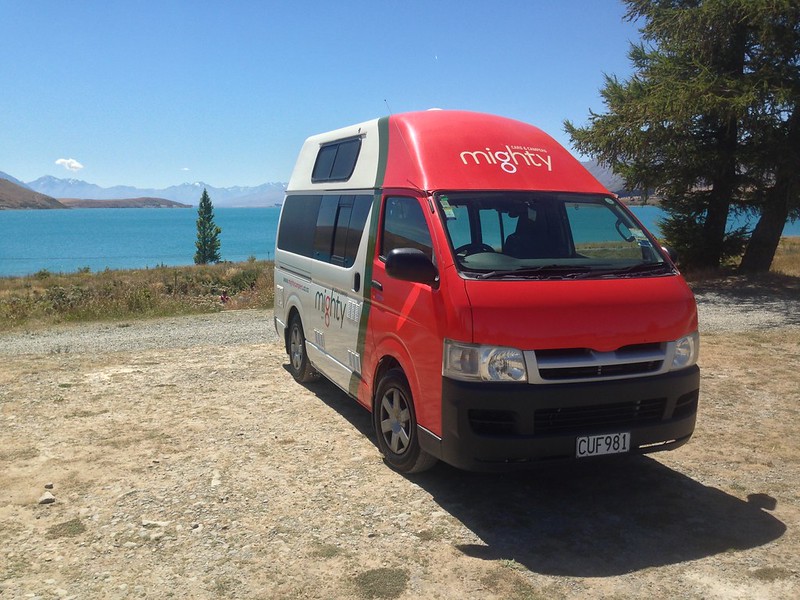 Our Mighty Campervan in front of Lake Tekapo Our Mighty Campervan in front of Lake Tekapo