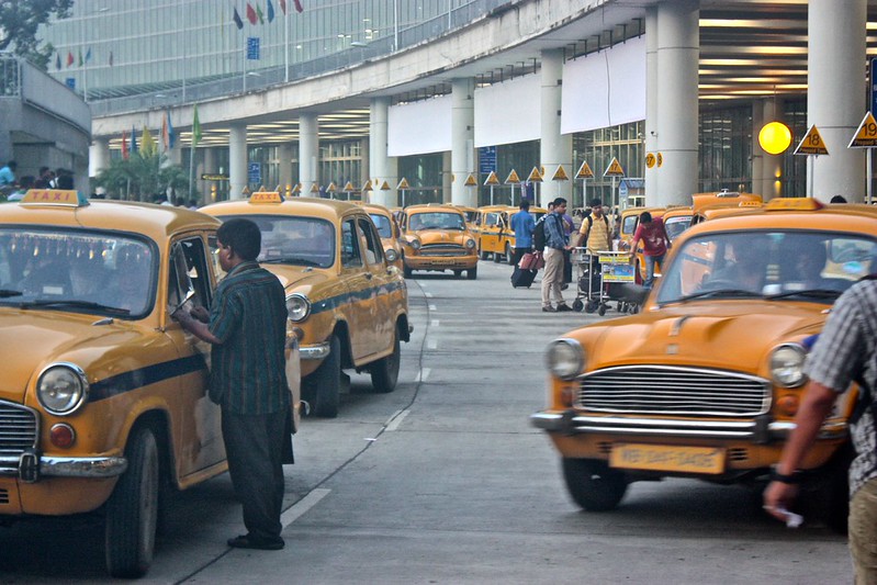 Kolkata yellow taxis at the airport Kolkata yellow taxis at the airport