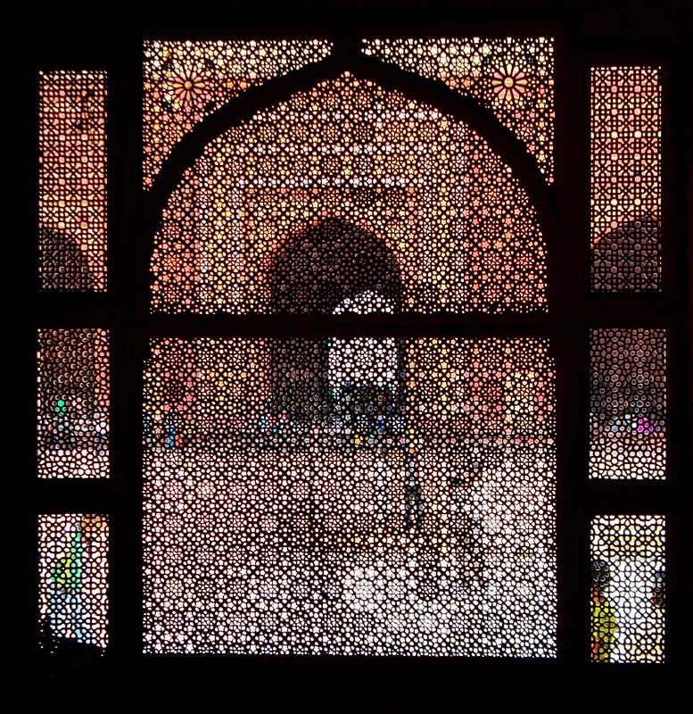 Looking out of the Tomb of Salim Chishti in Jama Masjid courtyard, Fatehpur Sikri