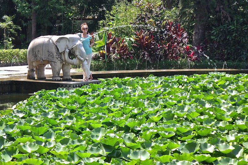 Lina enjoying the elephant fountain Lina enjoying the elephant fountain