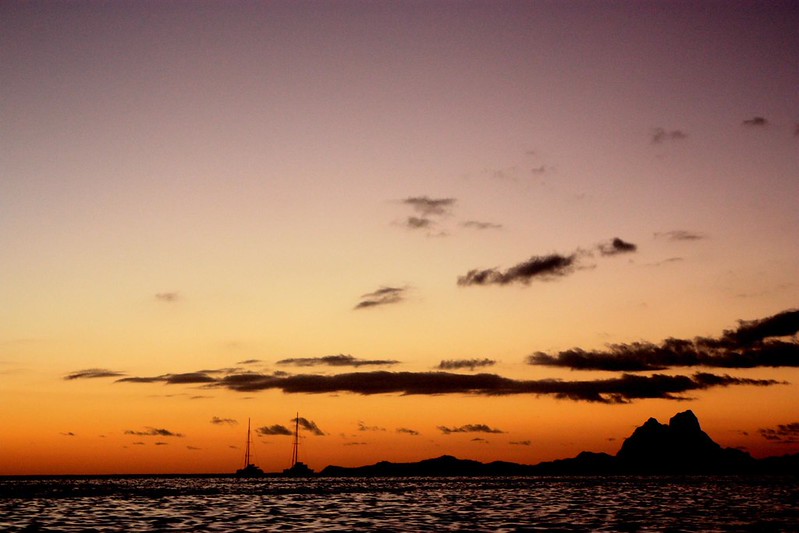 sunset on Tahaa sunset on Tahaa
