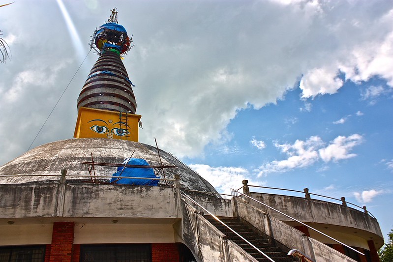 A Ray of light cast across the Nepali Buddhist temple A Ray of light cast across the Nepali Buddhist temple