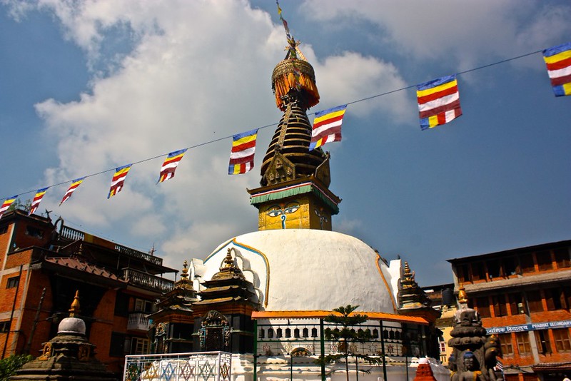 The eyes were unique to the Nepali style of Buddhist temples The eyes were unique to the Nepali style of Buddhist temples
