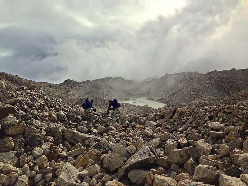taking a break on the Khumbu Glacier taking a break on the Khumbu Glacier