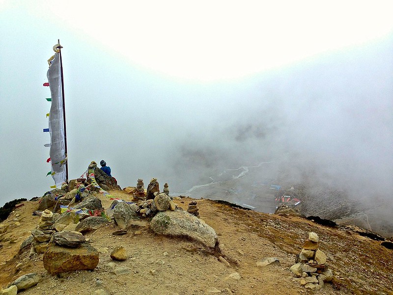 Looking down at Dingboche Looking down at Dingboche