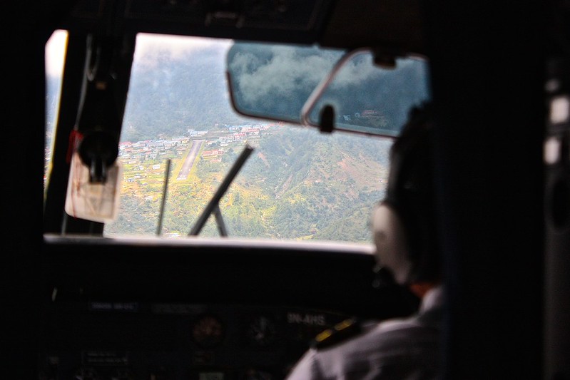 Landing in Lukla Airport, Nepal, the most dangerous airport in the world