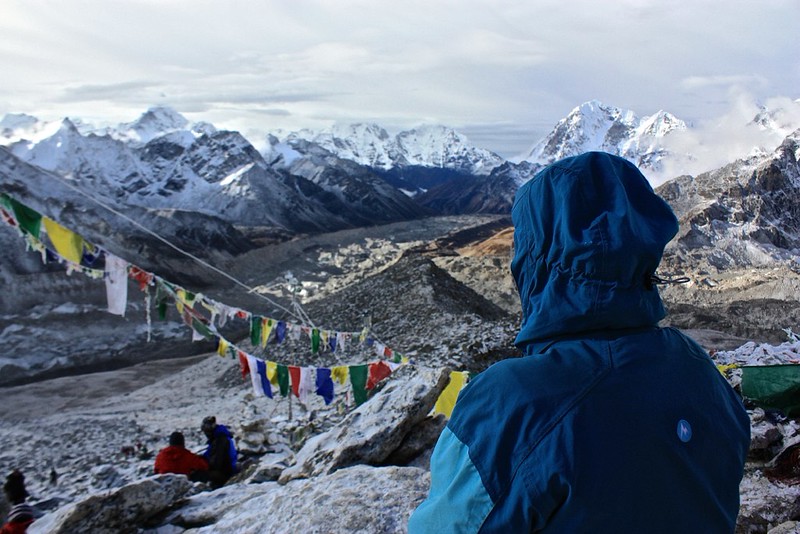 Lina looking out from Kala Patthar