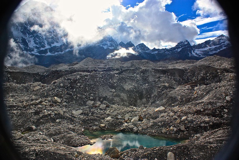 rainbow in a glacial puddle: perspective