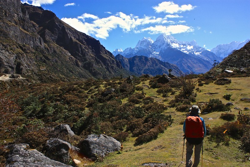on our way back to Namche Baazar from Thame on our way back to Namche Baazar from Thame
