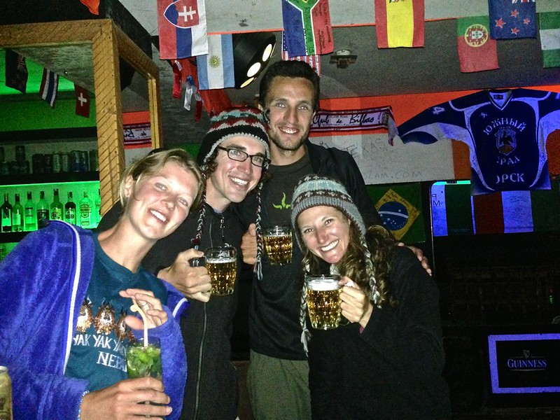 Our new Everest friends, Aly and Jaye, toasting to finishing our trekking! Our new Everest friends, Aly and Jaye, toasting to finishing our trekking!