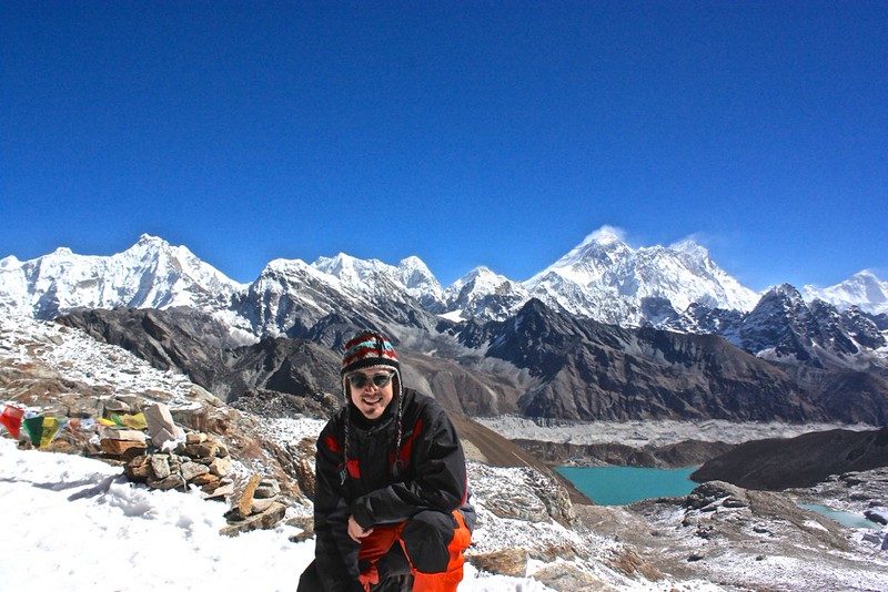 Me, Everest, Lhotse, overlooking Gokyo Me, Everest, Lhotse, overlooking Gokyo