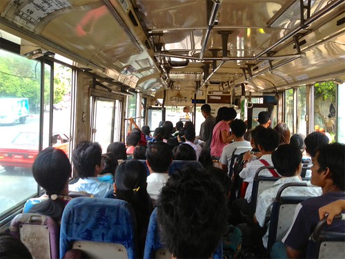 Bus on our way to the bus to Kalaw. Note: this picture was taken at my eye level. Seated.