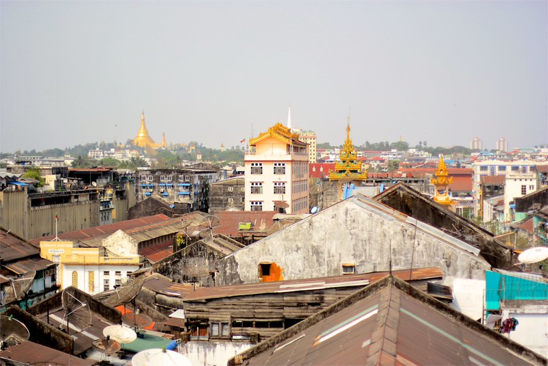 $27 view from our room the second night from the pagoda view room in the White House Hotel. It's either gold or rundown. Shwedagon Paya in the background. $27 view from our room the second night from the pagoda view room in the White House Hotel. It's either gold or rundown. Shwedagon Paya in the background.
