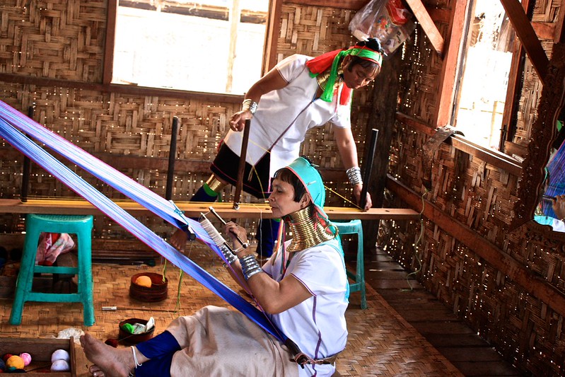 weavers from a Burmese state near Thailand weavers from a Burmese state near Thailand