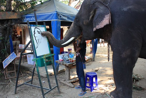 elephant painting his self portrait