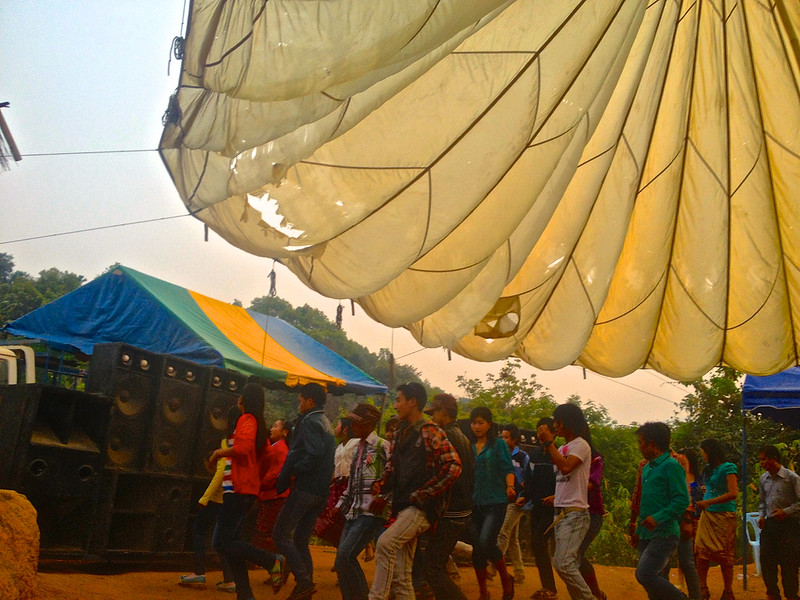 dancing at an Akha tribe wedding in Laos