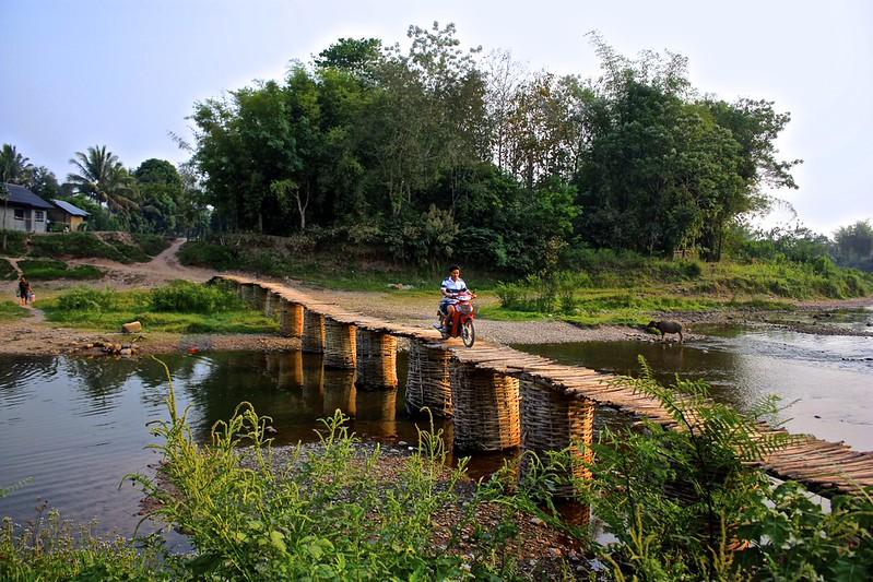 crossing the bamboo bridge