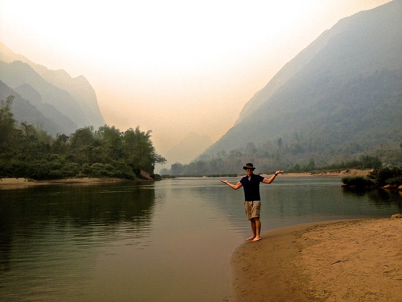 behold… a beach on a river--with crazy hills all around