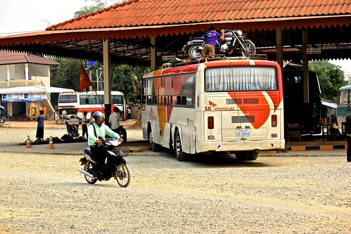 In case you don't want to drive your motorcycle, you can put it on a bus.