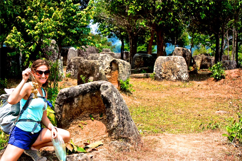 Lina and a normal bunch of lychees on the plain of jars site 3 Lina and a normal bunch of lychees on the plain of jars site 3