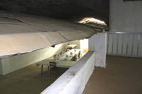 buildings were built inside the caves to make them more livable--no water dripping interrupting important meetings
