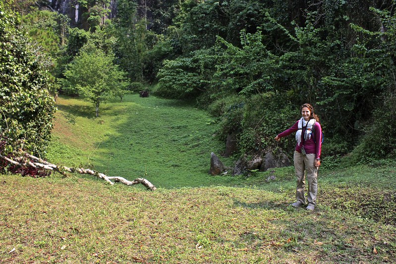bomb crater just outside the cave bomb crater just outside the cave