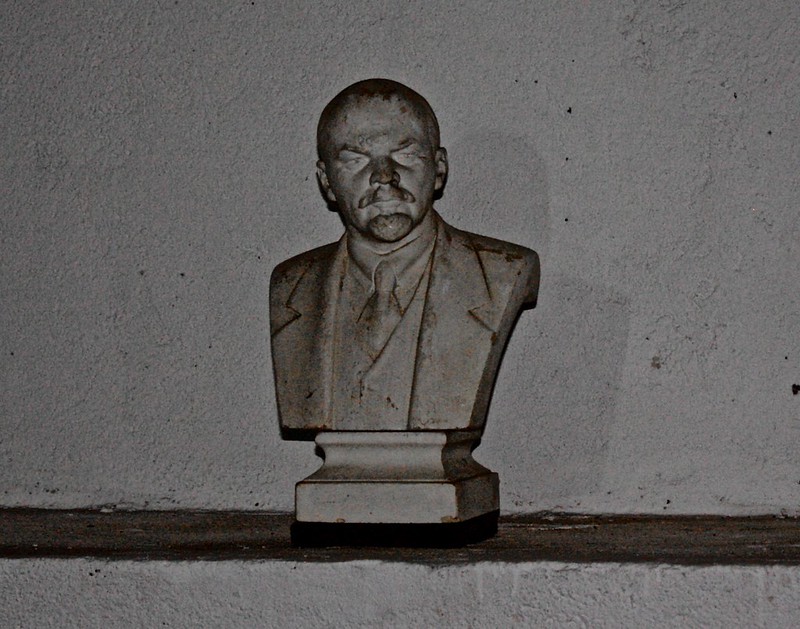 statue of Lenin in the war room statue of Lenin in the war room