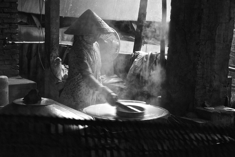 the batter is made into giant crepes