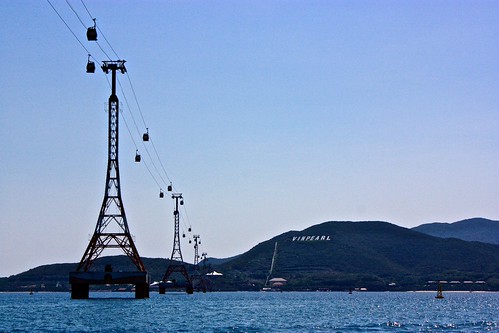 Vinpearl from afar… you can get there by gondola or express boat