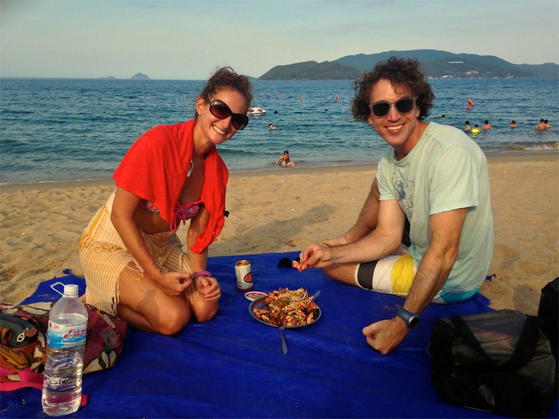 Eating fresh caught shrimp, lobster and clams Eating fresh caught shrimp, lobster and clams