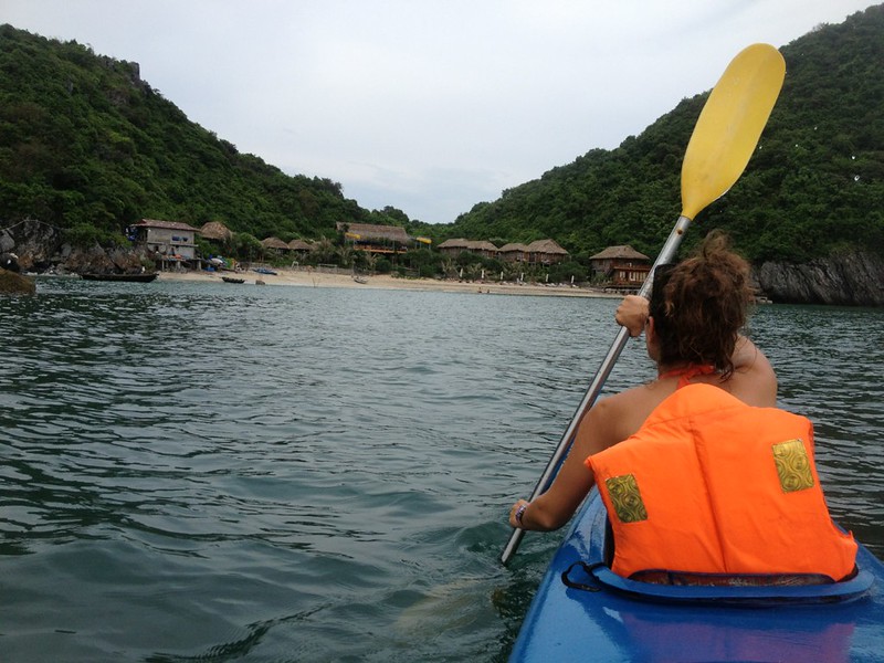 Monkey Island resort from our new unsunk kayak Monkey Island resort from our new unsunk kayak