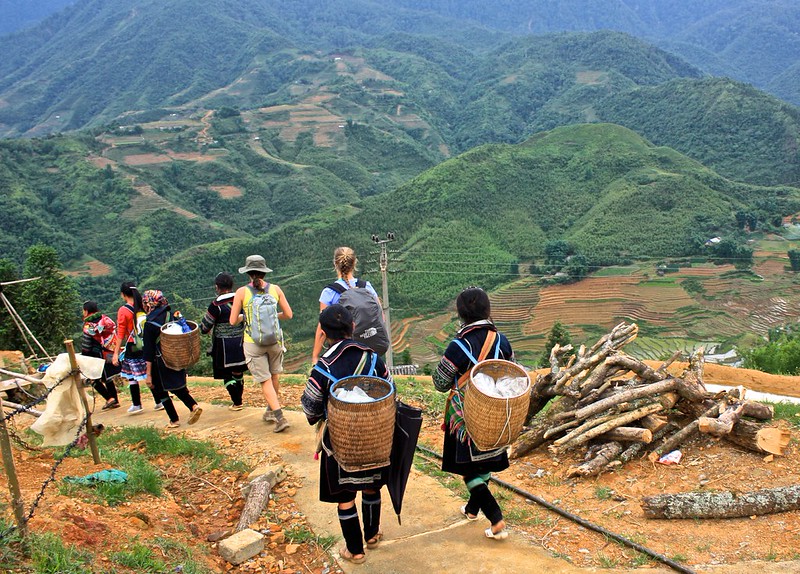 our entourage of local Hmong women. They were unpaid, they only hoped to sell us something at lunch