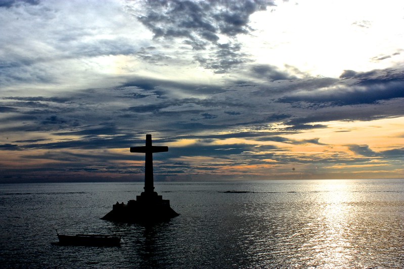 large cross at sundown large cross at sundown