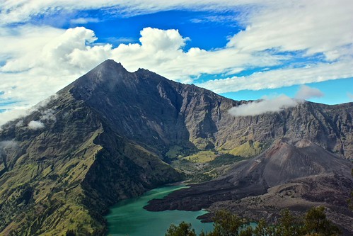Standing at the rim of Rinjani Volcano, what a reward