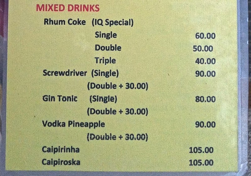 The more alcohol, the cheaper it gets with Filipino Rum. at Kokay's Maldito on Malapascua. The more alcohol, the cheaper it gets with Filipino Rum. at Kokay's Maldito on Malapascua.