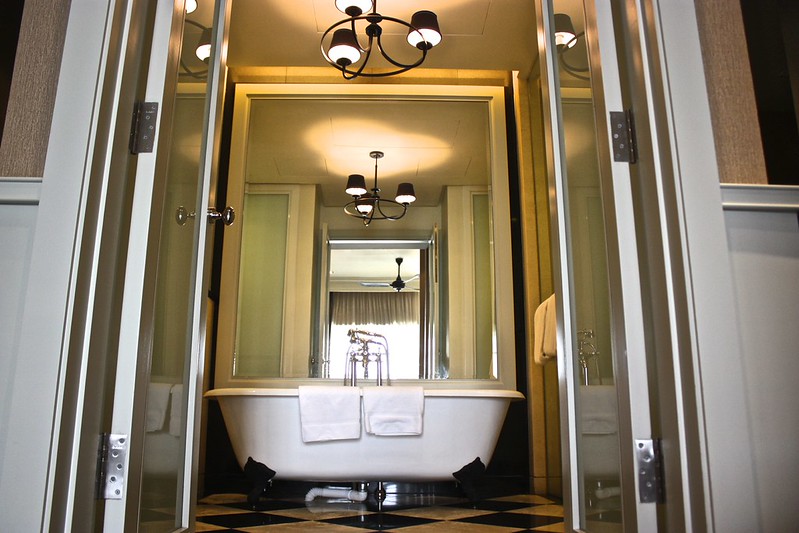 large mirrored bathrooms in the Victory Annexe wing with clawfoot tubs large mirrored bathrooms in the Victory Annexe wing with clawfoot tubs
