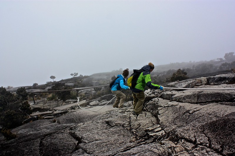 The rope came in handy much more frequently on the way down The rope came in handy much more frequently on the way down